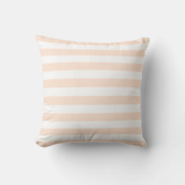 Wit & Perzik Pastel Lijnpatroon Kussen