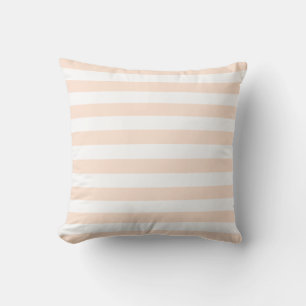 Wit & Perzik Pastel Lijnpatroon Kussen