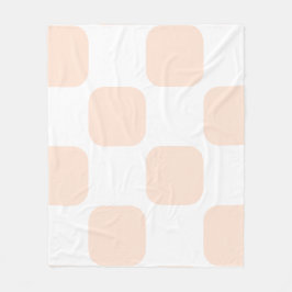 Wit & Perzik Pastel Squircle Patroon Design Fleece Deken