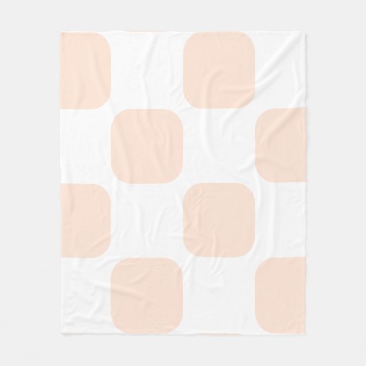 Wit & Perzik Pastel Squircle Patroon Design Fleece Deken (Voorkant)