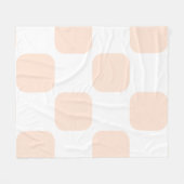 Wit & Perzik Pastel Squircle Patroon Design Fleece Deken (Voorkant (Horizontaal))