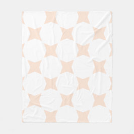 Wit & Perzik Pastel Ster Patroon Design Fleece Deken