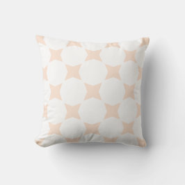 Wit & Perzik Pastel Ster Patroon Design Kussen