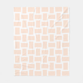 Wit & Perzik Pastel Weefsel Design Fleece Deken
