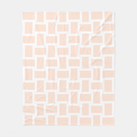 Wit & Perzik Pastel Weefsel Design Fleece Deken (Voorkant)