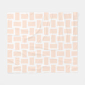 Wit & Perzik Pastel Weefsel Design Fleece Deken (Voorkant (Horizontaal))