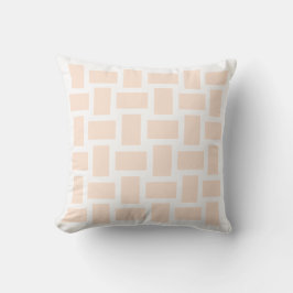 Wit & Perzik Pastel Weefsel Design Kussen