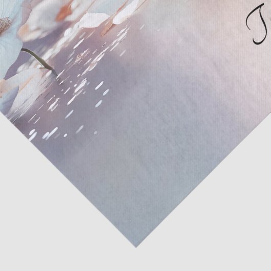 Wit perzikkleurig bloemweefselpapier tissuepapier (Detail)