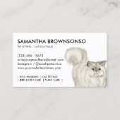 Wit Perzisch Kat Illustratie Waterverf Visitekaartje (Achterkant)