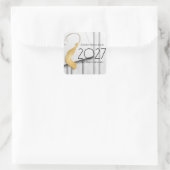 Wit Pet en jurk met gouden kwastje vierkante Stick Sticker (Tas)