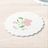 Wit | Petit Blush Bloemen Onderzetter van Papier (Gekanteld)