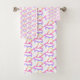 Wit Piano Versierd Bad Handdoek