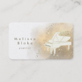 wit pianogouden stof visitekaartje (Voorkant)