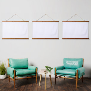 Wit pictogram met minimalistische lijnkunst met gr hangend wandkleed