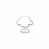 Wit pictogram met minimalistische lijnkunst met gr sticker (Voorkant)