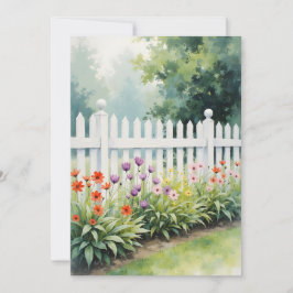 Wit Piket Hek Met Bloemen Denk Aan Jou Kaart