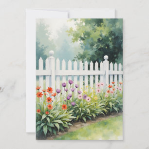Wit Piket Hek Met Bloemen Denk Aan Jou Kaart