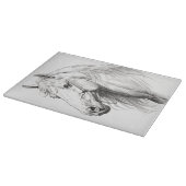 wit pikkend paard snijplank (Hoek)