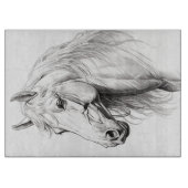 wit pikkend paard snijplank (Voorkant)