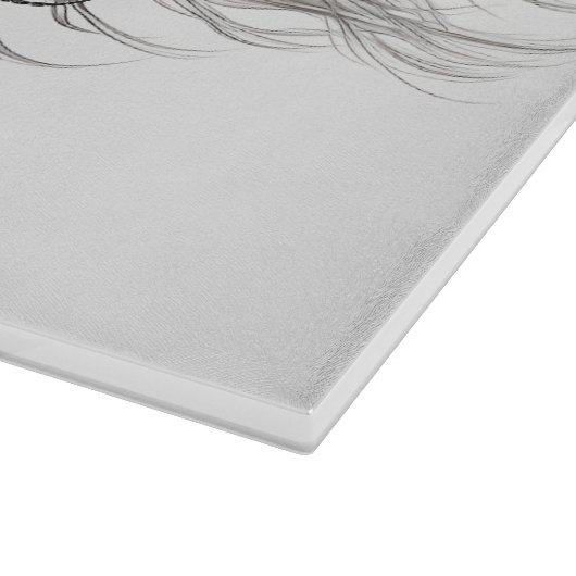 wit pikkend paard snijplank (Hoek)