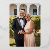 Wit |Pink Peonies 70th Wedding Jubileum Party Folie Uitnodiging (Achterkant)