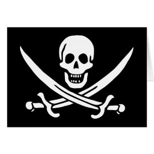 Wit, Piraat Vlag Calico Jack, Schedel & Cutlass