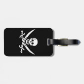 Wit, Piraat Vlag Calico Jack, Schedel & Cutlass Bagagelabel (Achterkant horizontaal)