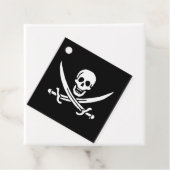 Wit, Piraat Vlag Calico Jack, Schedel & Cutlass Bedankjes Labels (In situ)