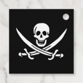 Wit, Piraat Vlag Calico Jack, Schedel & Cutlass Bedankjes Labels (Achterkant)