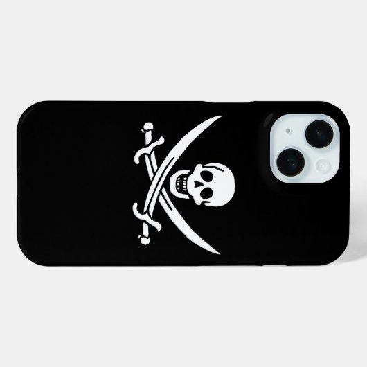 Wit, Piraat Vlag Calico Jack, Schedel & Cutlass Case-Mate iPhone Case (Achterkant (horizontaal))