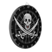 Wit, Piraat Vlag Calico Jack, Schedel & Cutlass Dartbord (Voorkant Links)