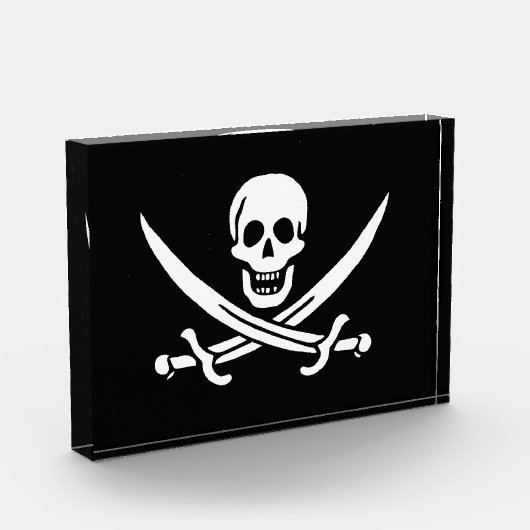 Wit, Piraat Vlag Calico Jack, Schedel & Cutlass Fotoblokken (Links)