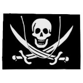Wit, Piraat Vlag Calico Jack, Schedel & Cutlass Groot Cadeauzakje (Achterkant)