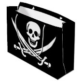 Wit, Piraat Vlag Calico Jack, Schedel & Cutlass Groot Cadeauzakje (Achterkant Gekanteld)