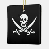 Wit, Piraat Vlag Calico Jack, Schedel & Cutlass Keramisch Ornament (Links)
