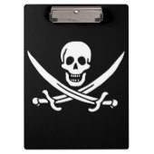 Wit, Piraat Vlag Calico Jack, Schedel & Cutlass Klembord (Voorkant)
