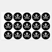 Wit, Piraat Vlag Calico Jack, Schedel & Cutlass Labels (Vel)