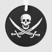 Wit, Piraat Vlag Calico Jack, Schedel & Cutlass Ornament (achterkant)