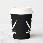 Wit, Piraat Vlag Calico Jack, Schedel & Cutlass Papieren Bekers (Links)