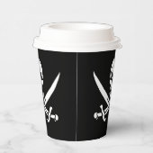 Wit, Piraat Vlag Calico Jack, Schedel & Cutlass Papieren Bekers (Rechts)