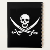 Wit, Piraat Vlag Calico Jack, Schedel & Cutlass Planner (Achterkant)