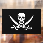 Wit, Piraat Vlag Calico Jack, Schedel & Cutlass Raamsticker (Vel 2)