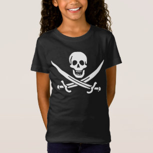 Wit, Piraat Vlag Calico Jack, Schedel & Cutlass T-shirt