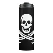 Wit, Piraat Vlag Calico Jack, Schedel & Cutlass Thermosbeker (Voorkant)