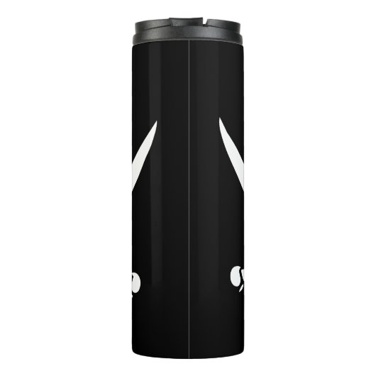 Wit, Piraat Vlag Calico Jack, Schedel & Cutlass Thermosbeker (Achterkant)