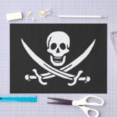 Wit, Piraat Vlag Calico Jack, Schedel & Cutlass Tissuepapier (Craft)