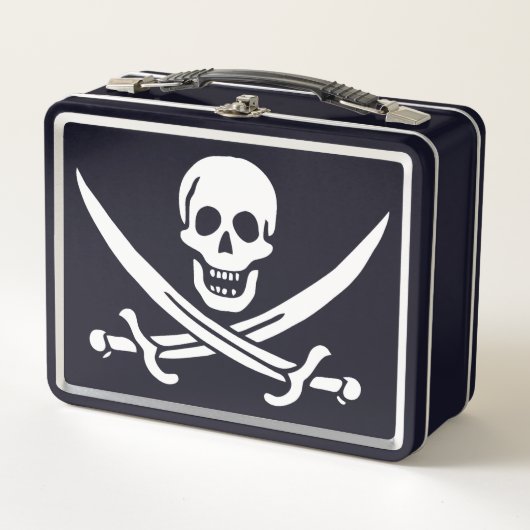Wit, Piratenvlag Calico Jack, Schedel & Sabel (Voorkant)
