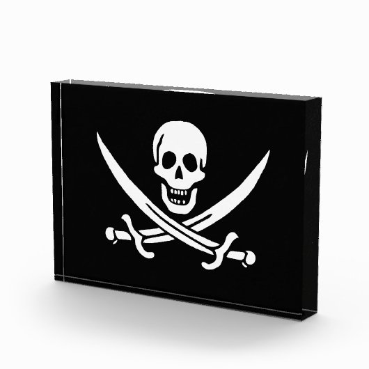 Wit, Piratenvlag Calico Jack, Schedel & Sabel Fotoblokken (Rechts)