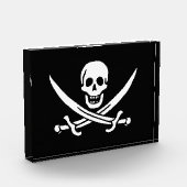 Wit, Piratenvlag Calico Jack, Schedel & Sabel Fotoblokken (Links)