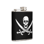 Wit, Piratenvlag Calico Jack, Schedel & Sabel Heupfles (Rechts)